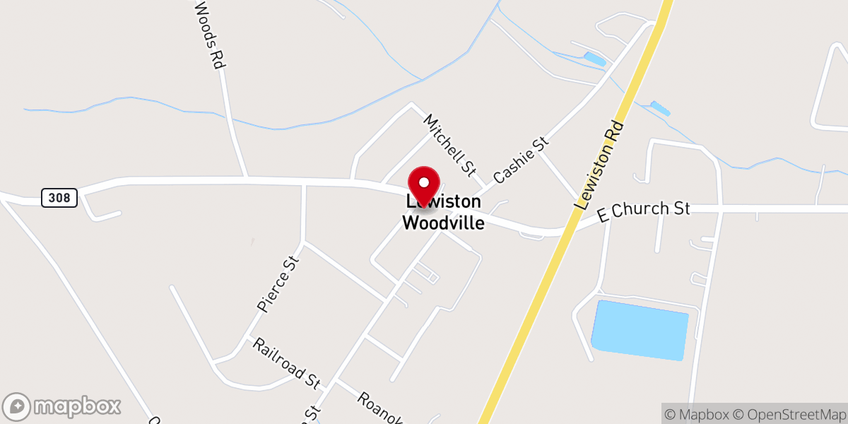 Map showing location of Lewiston-Woodville Clerk's Office