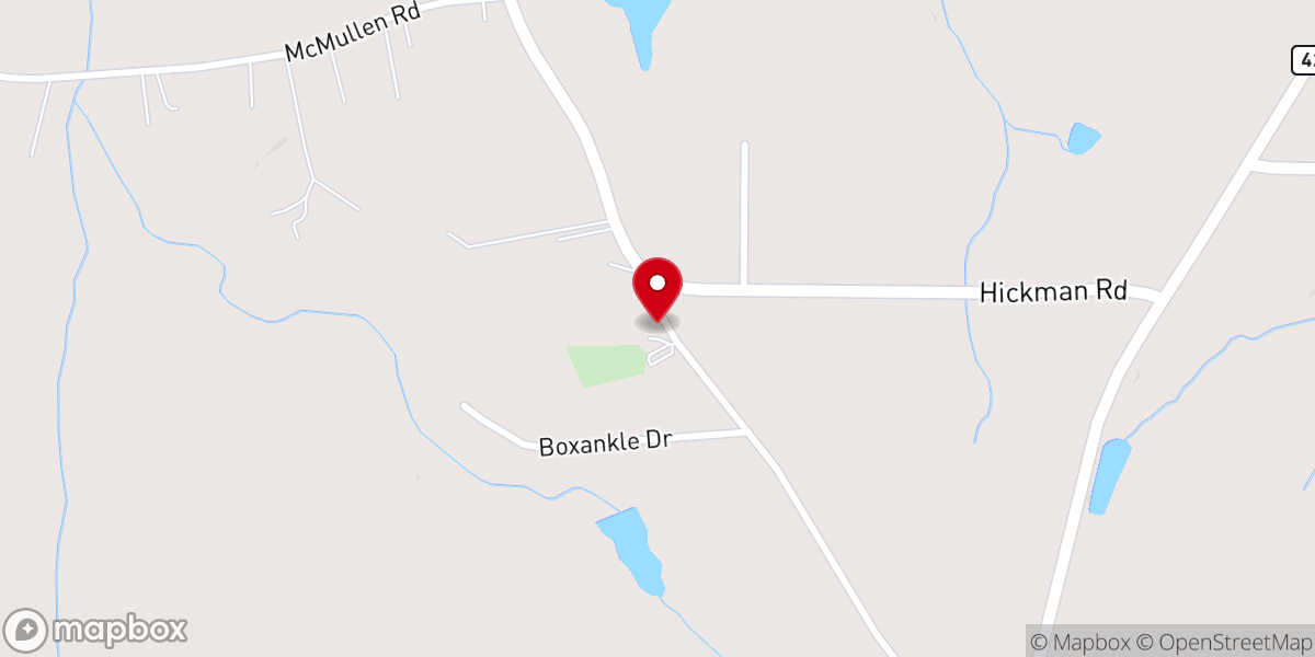 Map showing location of Tessiehall Church
