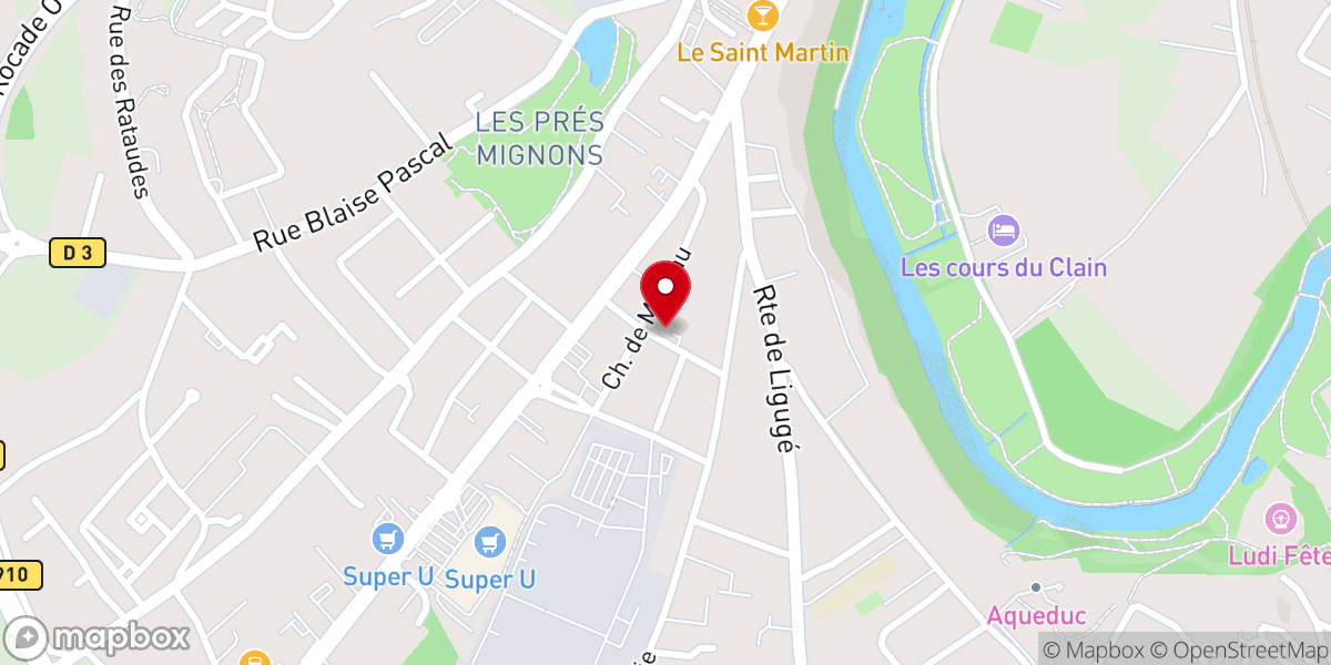 Map showing location of Eglise de Poiriers
