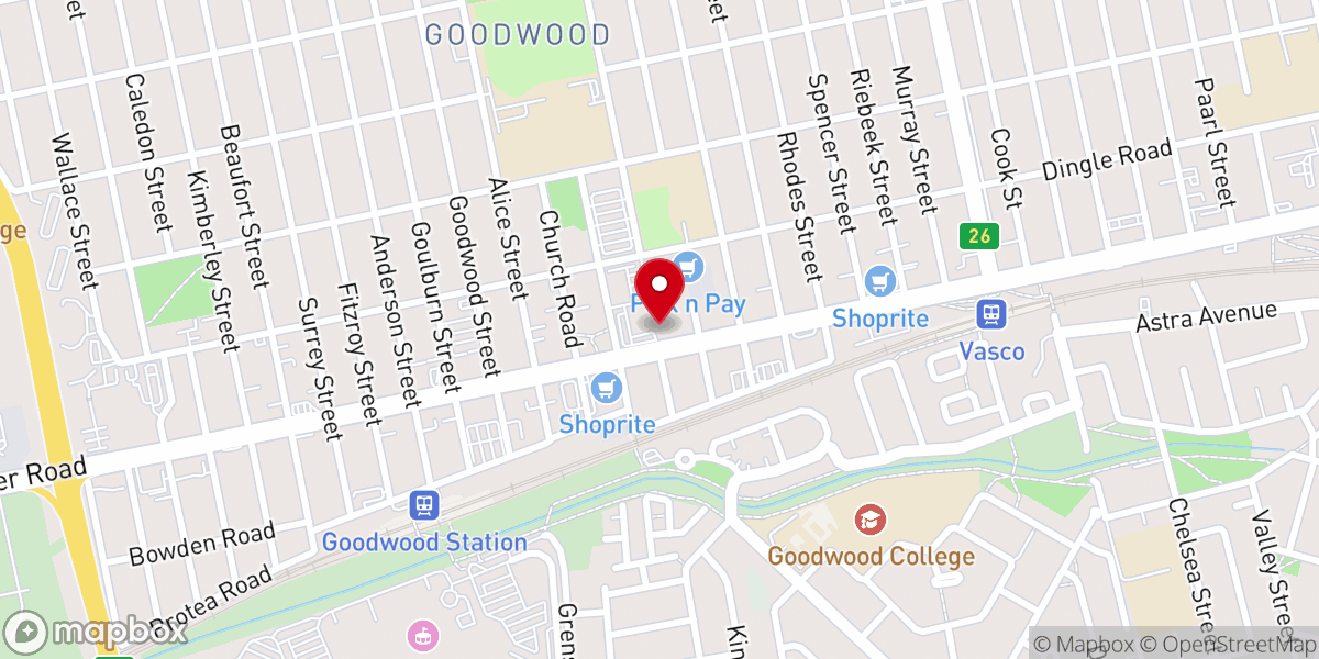 Map showing location of Victory Outreach Church of Cape Town