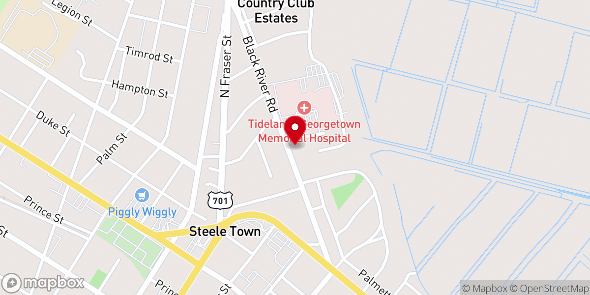 Map showing location of Georgetown Presbyterian Church