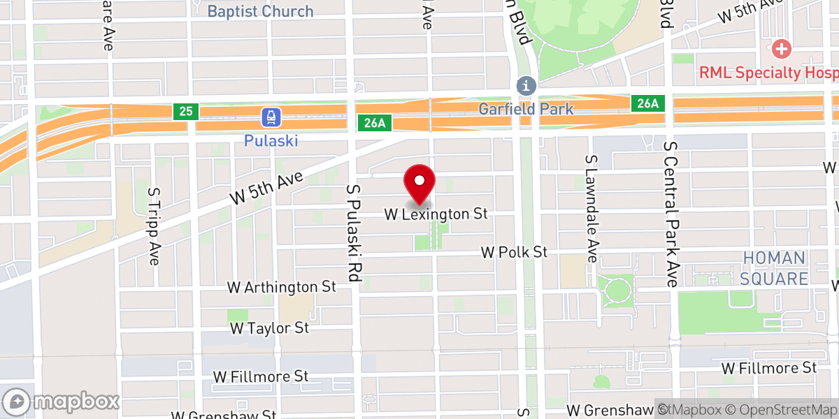 Map showing location of St. Anthony Willing Workers Spiritual Temple