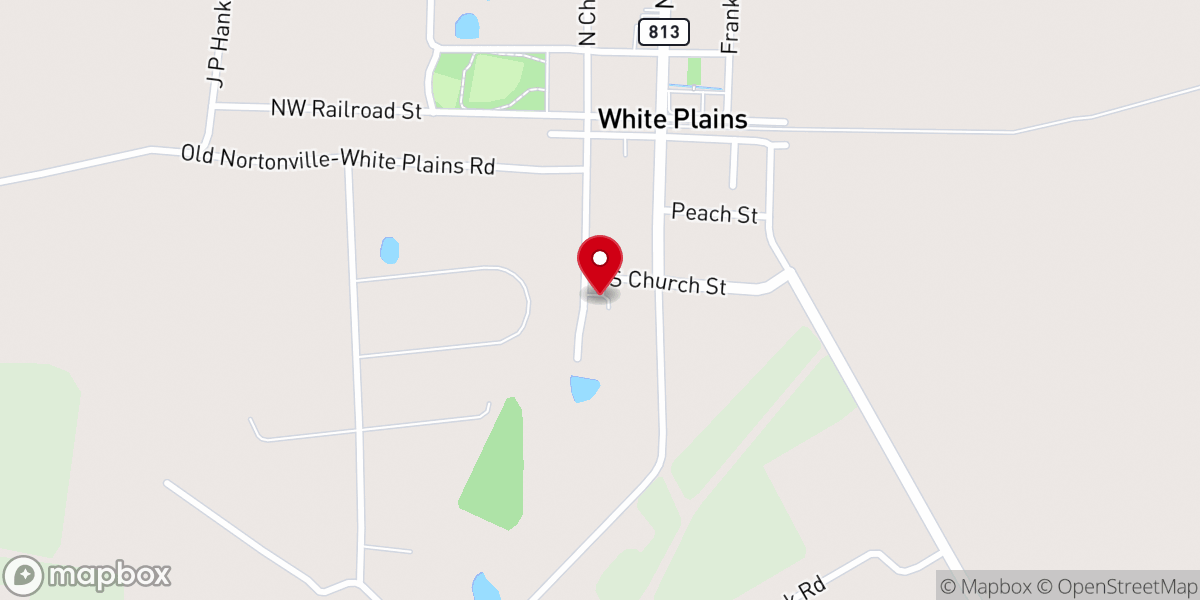 Map showing location of White Plains Missionary Baptist Church