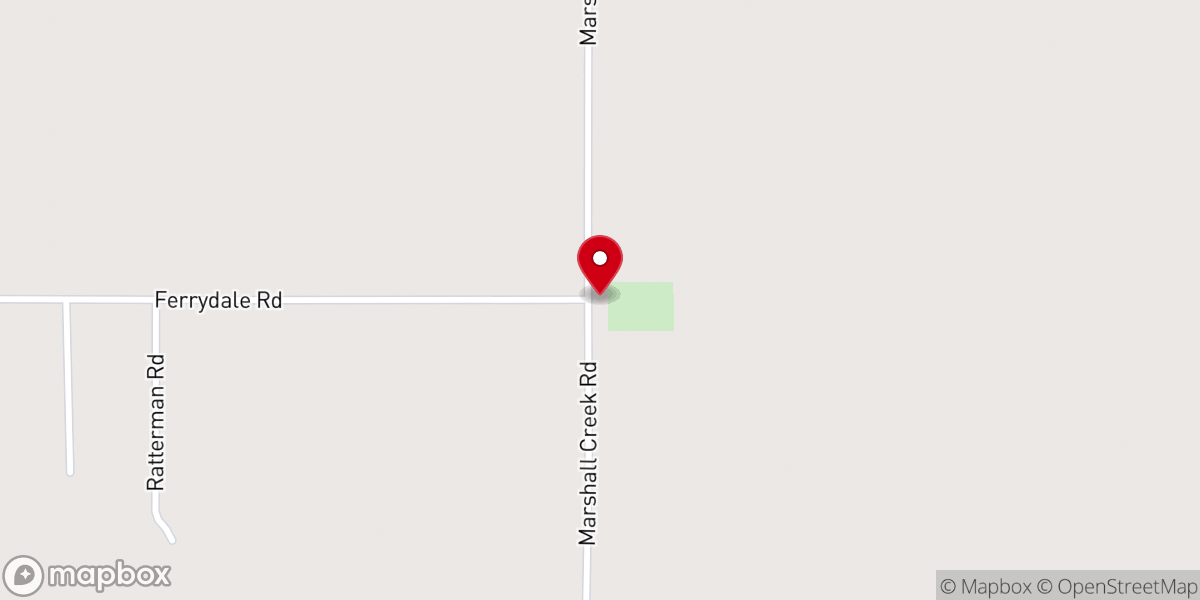 Map showing location of Marshall Creek Church