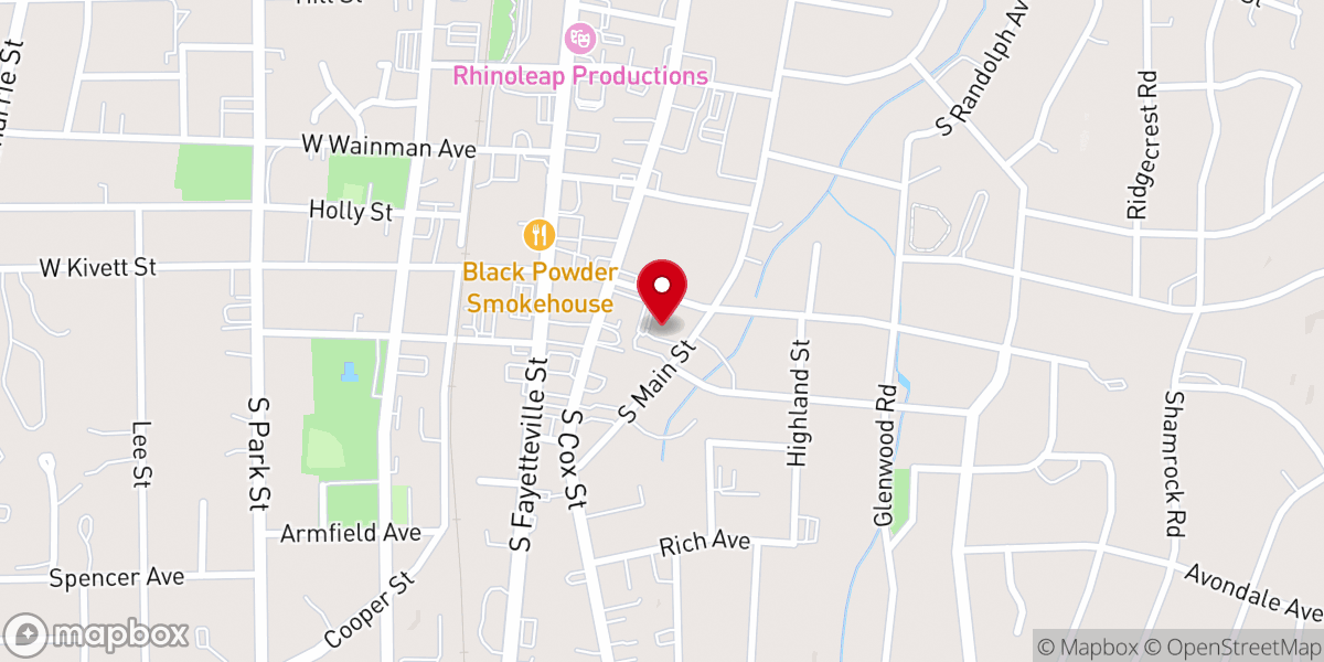 Map showing location of Asheboro Friends Meeting