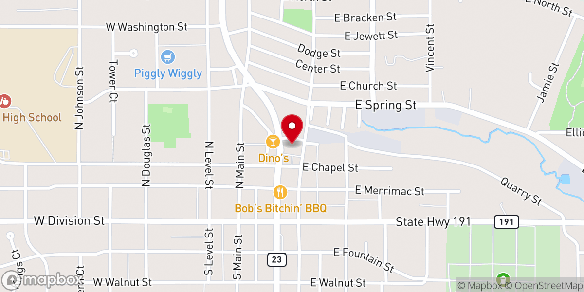 Map showing location of Dodgeville Farmers Market
