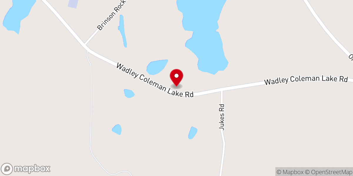 Map showing location of Brinson Rock Church