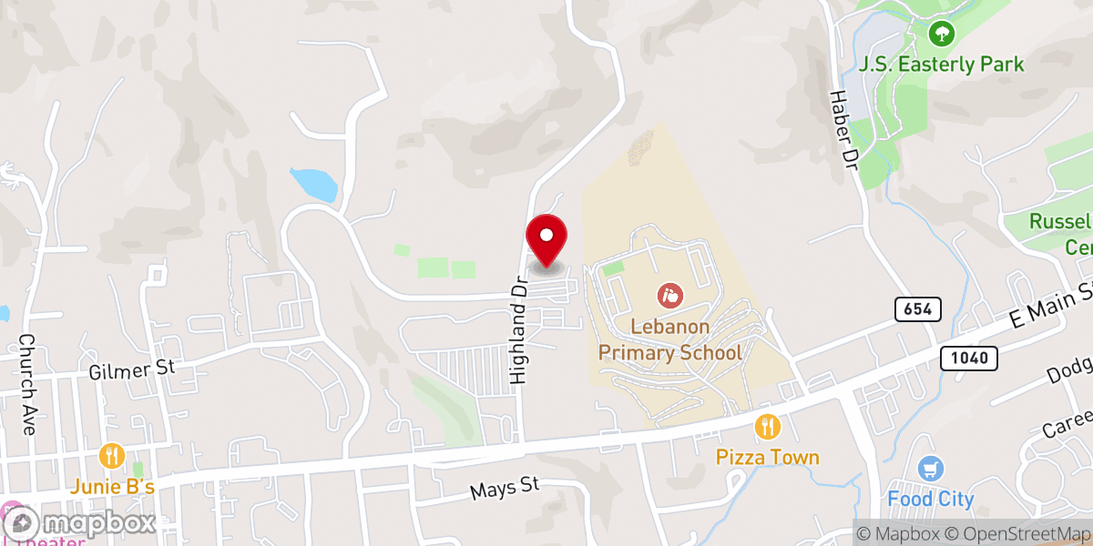 Map showing location of Lebanon Community Fellowship
