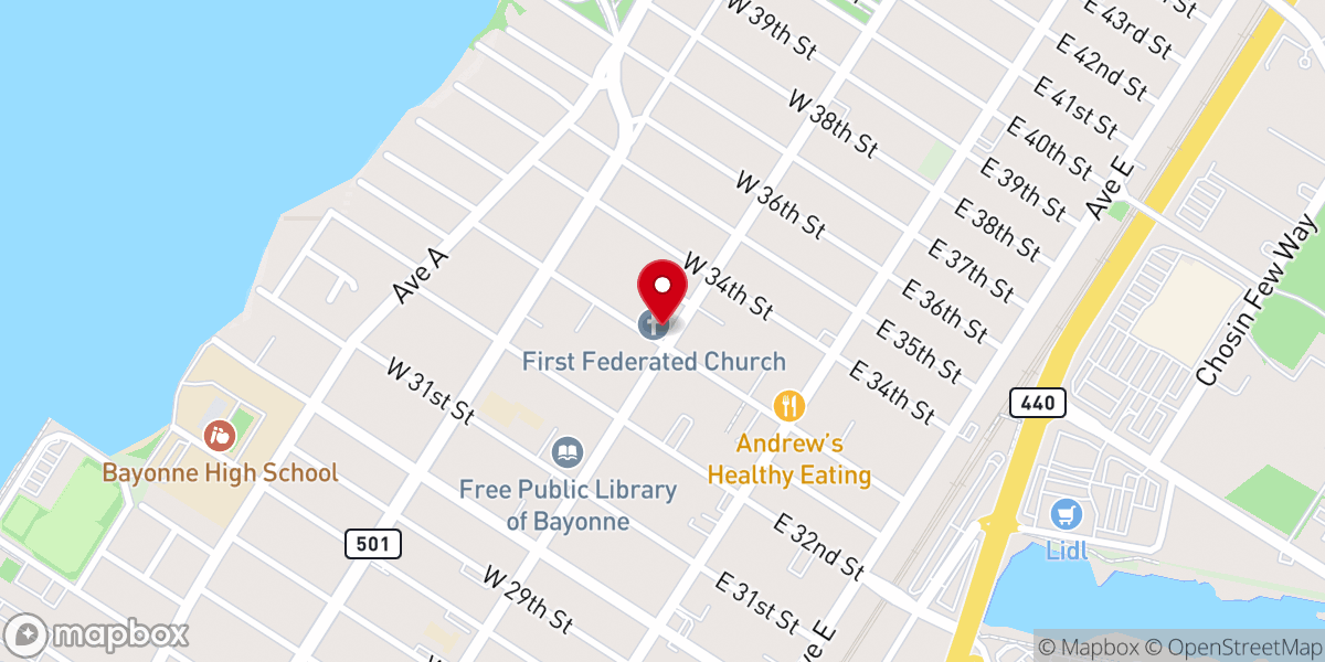 Map showing location of First Federated Church