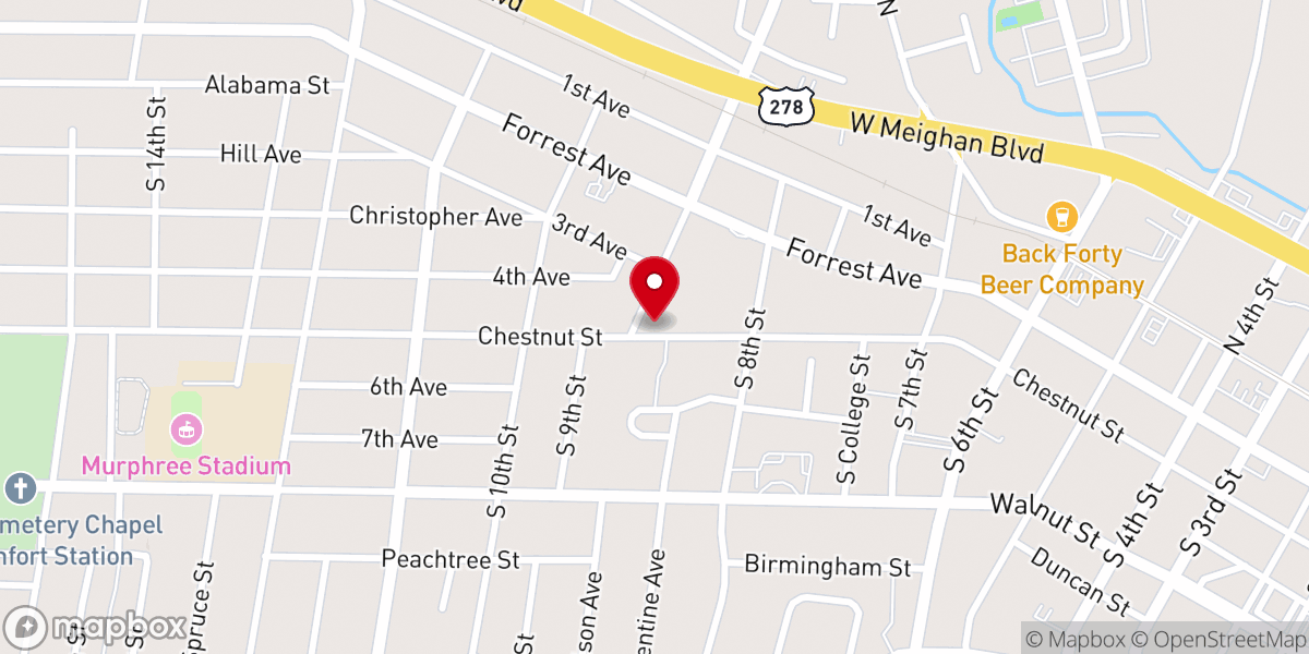 Map showing location of Church of the Holy Comforter