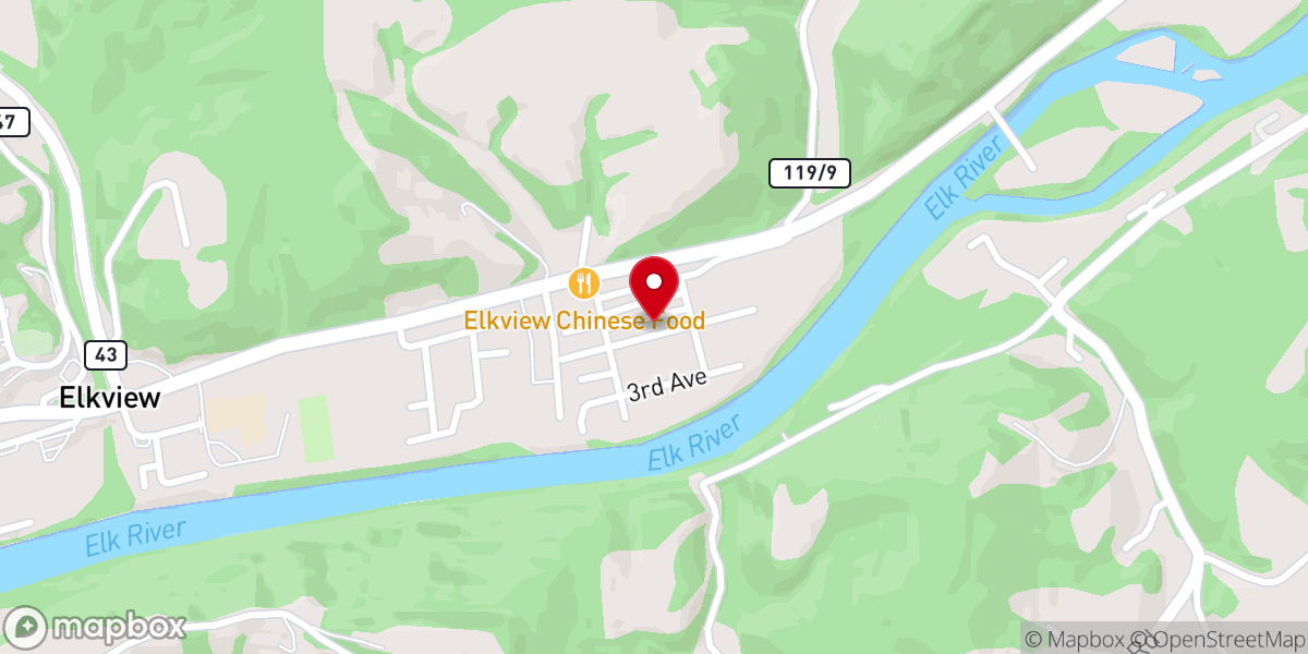 Map showing location of Elkview Church of Christ