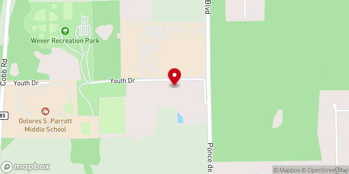 Map showing location of Triumphant Christian Church