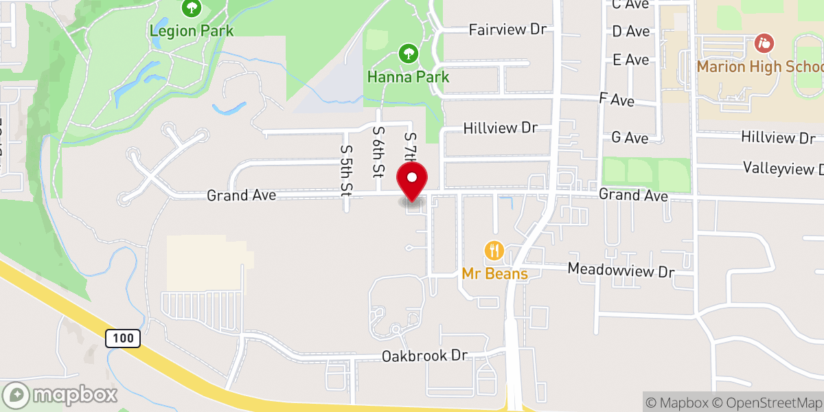 Map showing location of Marion Gospel Hall