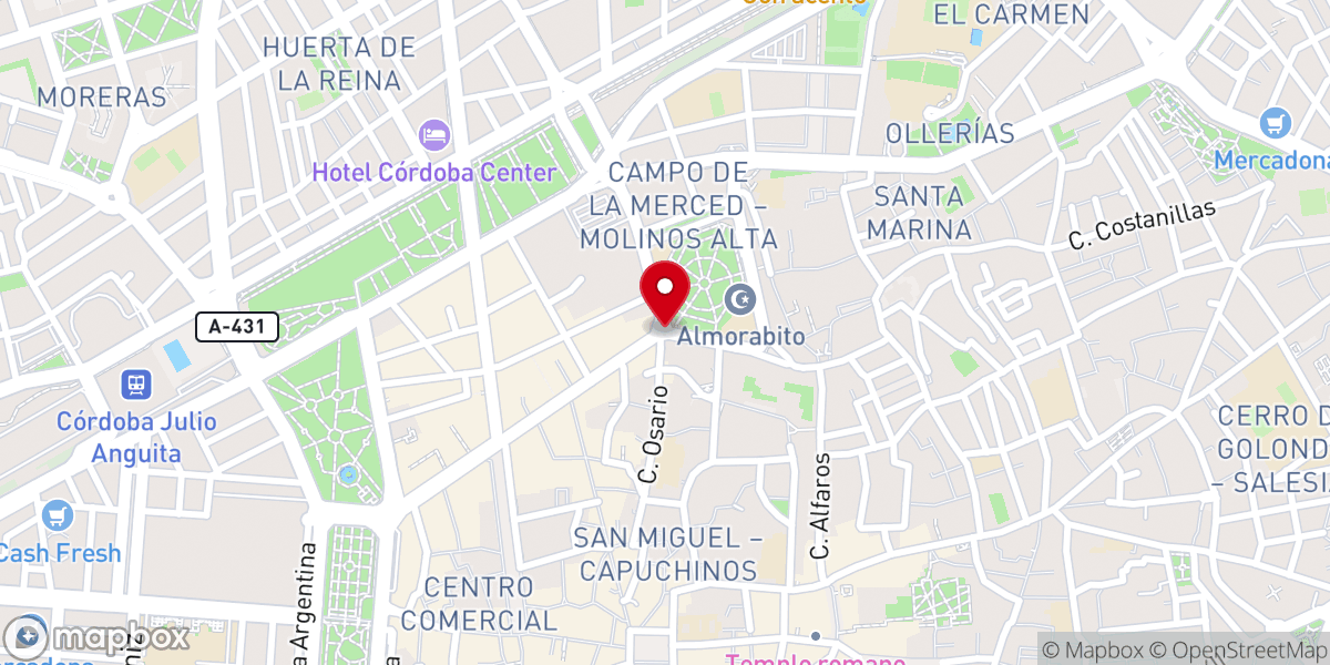 Map showing location of Templo romano