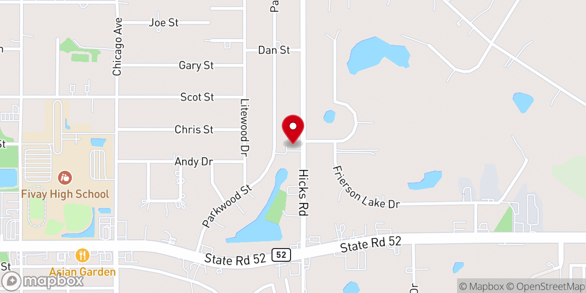Map showing location of Hicks Road Baptist Church