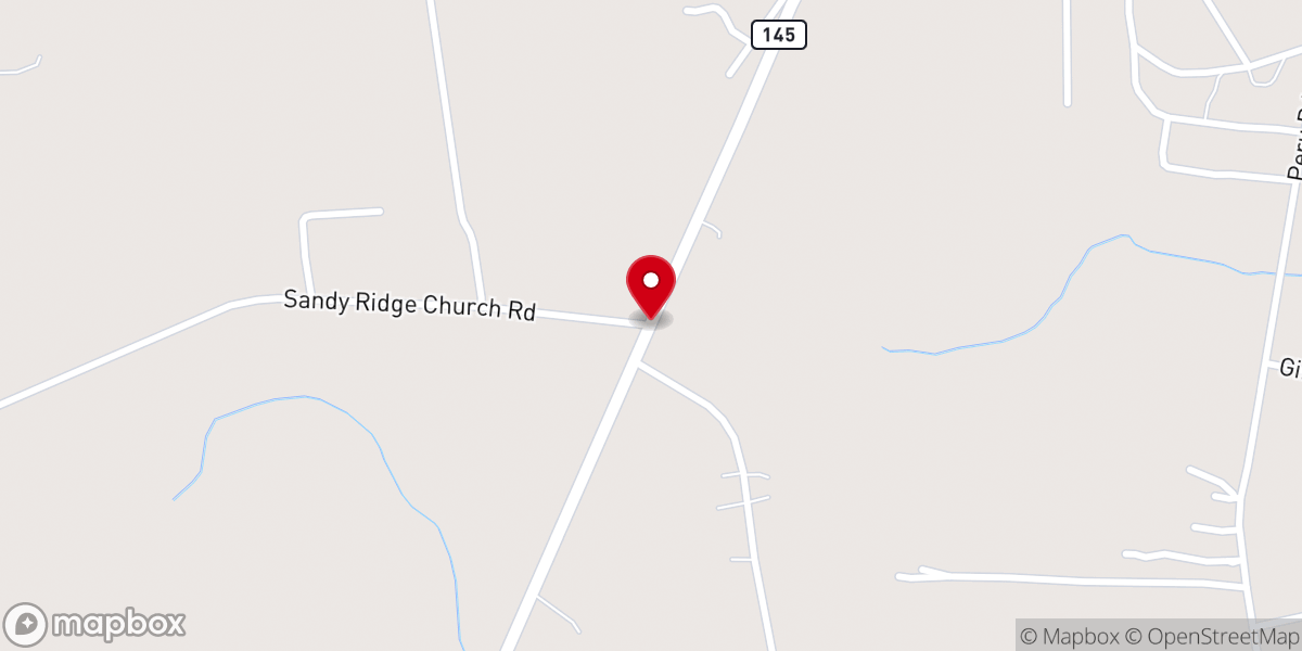 Map showing location of Harris Chapel AME Zion Church
