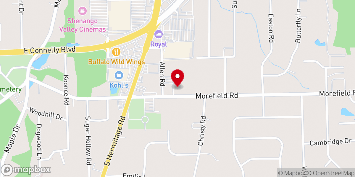 Map showing location of Holy Trinity Lutheran Church