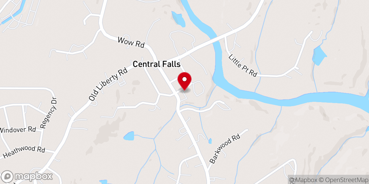 Map showing location of Central Falls Methodist Church