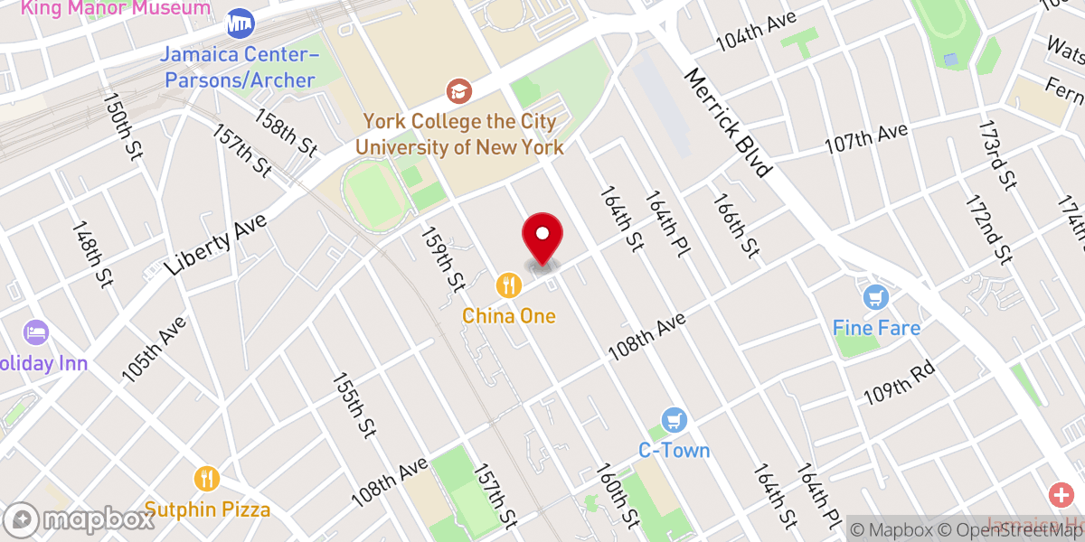 Map showing location of MT Zion Baptist Church of Jamaica Queens County New York