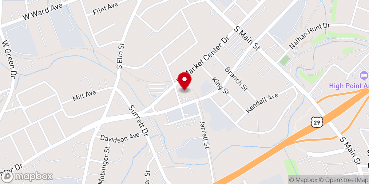 Map showing location of Cloverdale Baptist Church