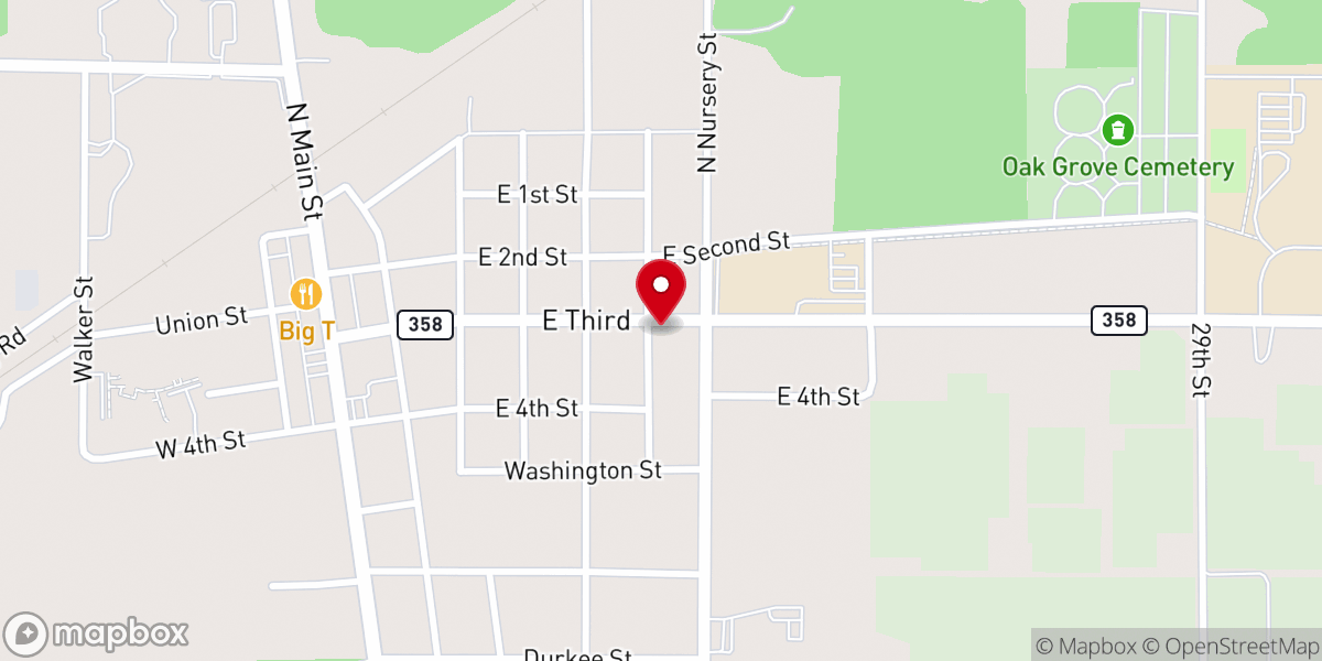 Map showing location of First Baptist Church
