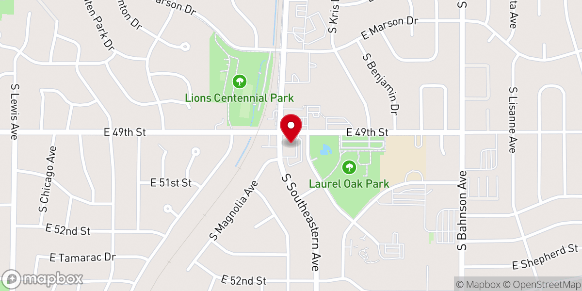 Map showing location of Shalom Christian Reformed Church