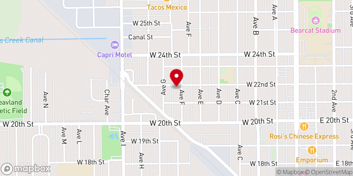 Map showing location of Cornerstone Church at Scottsbluff