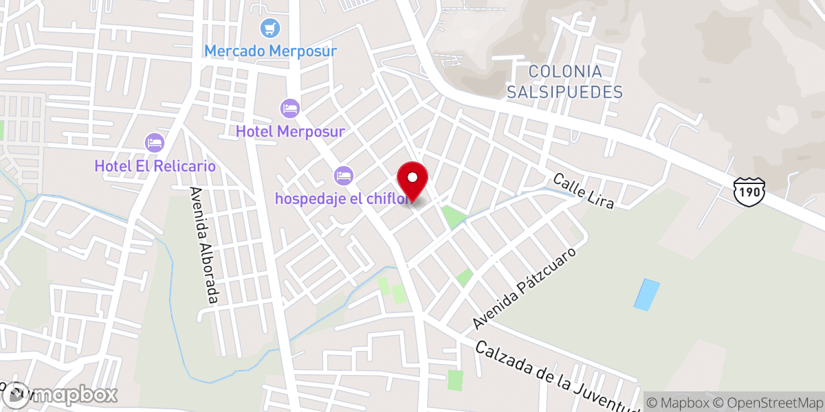 Map showing location of Cáritas de San Cristóbal de las Casas, AC