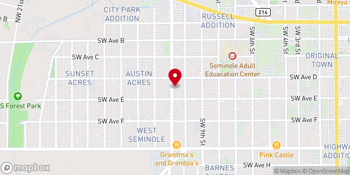 Map showing location of Rusty Spur Cafe