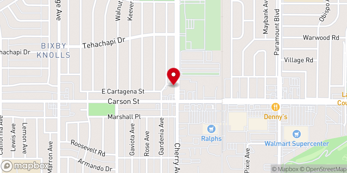 Map showing location of Cherry Carson Assembly of God Church