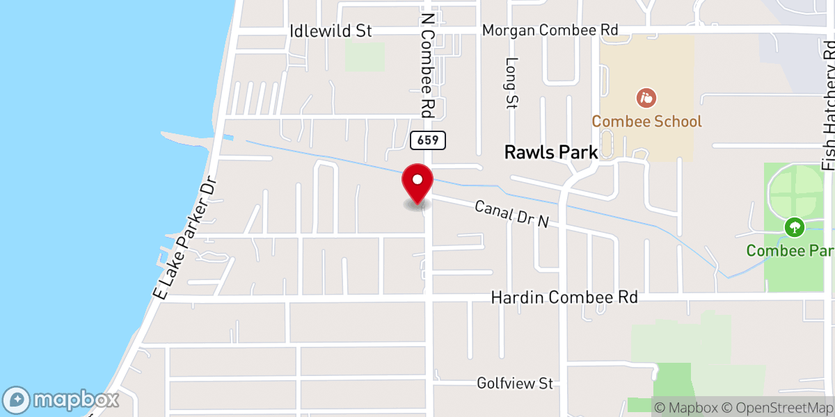Map showing location of Becky Combee Ministries Inc