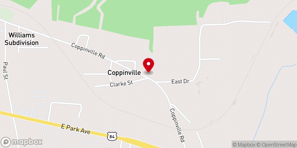 Map showing location of Pleasant Grove Missionary Baptist