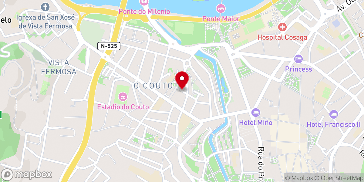 Map showing location of Iglesia Evangélica Misionera Sólo el Señor es Dios (ISOSED Ourense)