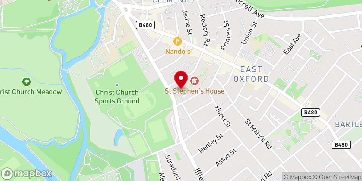 Map showing location of St John the Evangelist Church