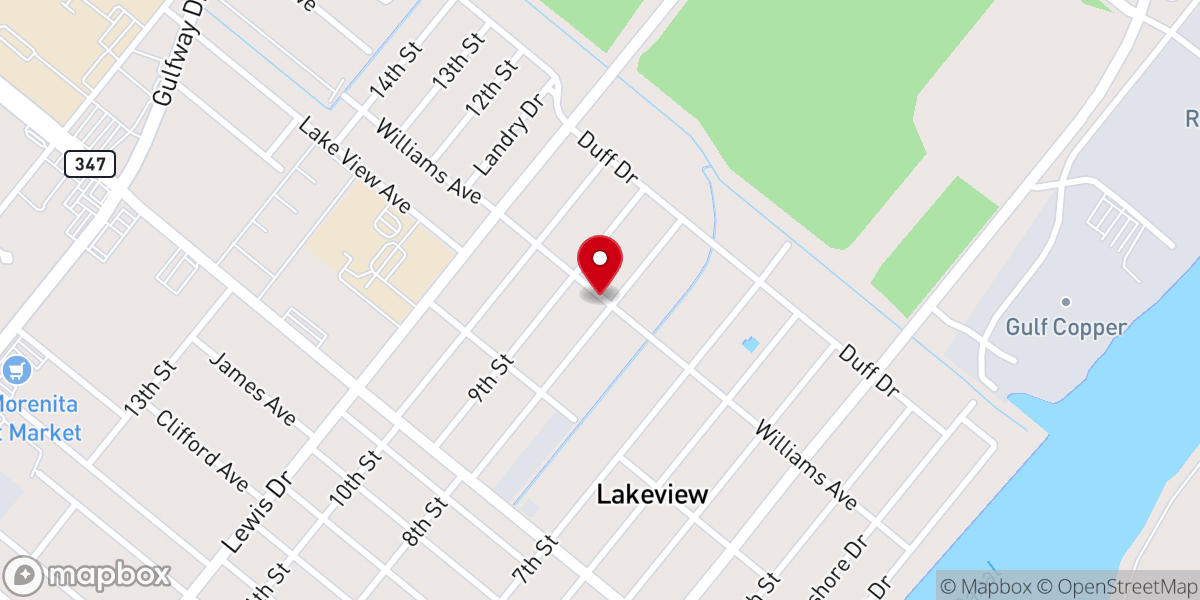 Map showing location of Alpha and Omega Baptist Church