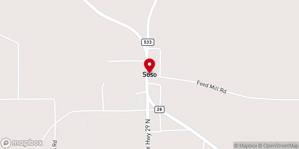 Map showing location of Soso