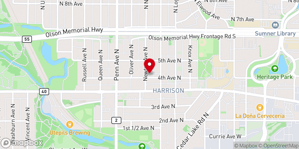 Map showing location of Minneapolis Central Church-Christ