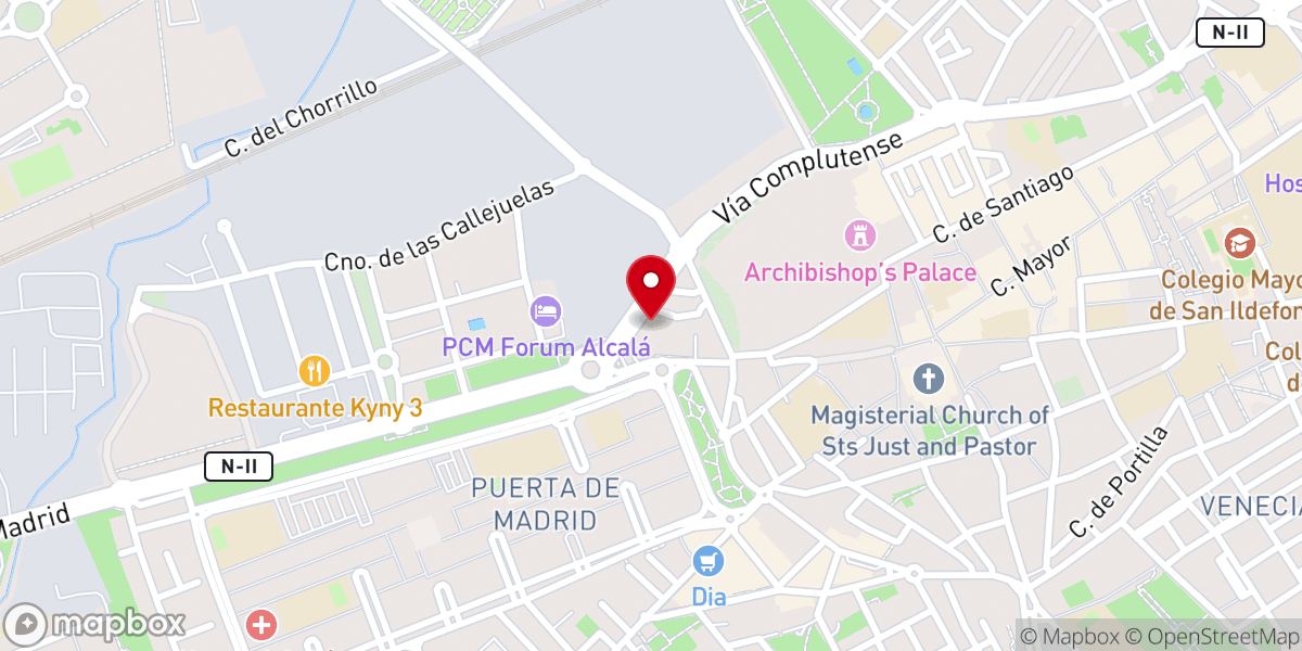 Map showing location of Iglesia Bautista El Camino