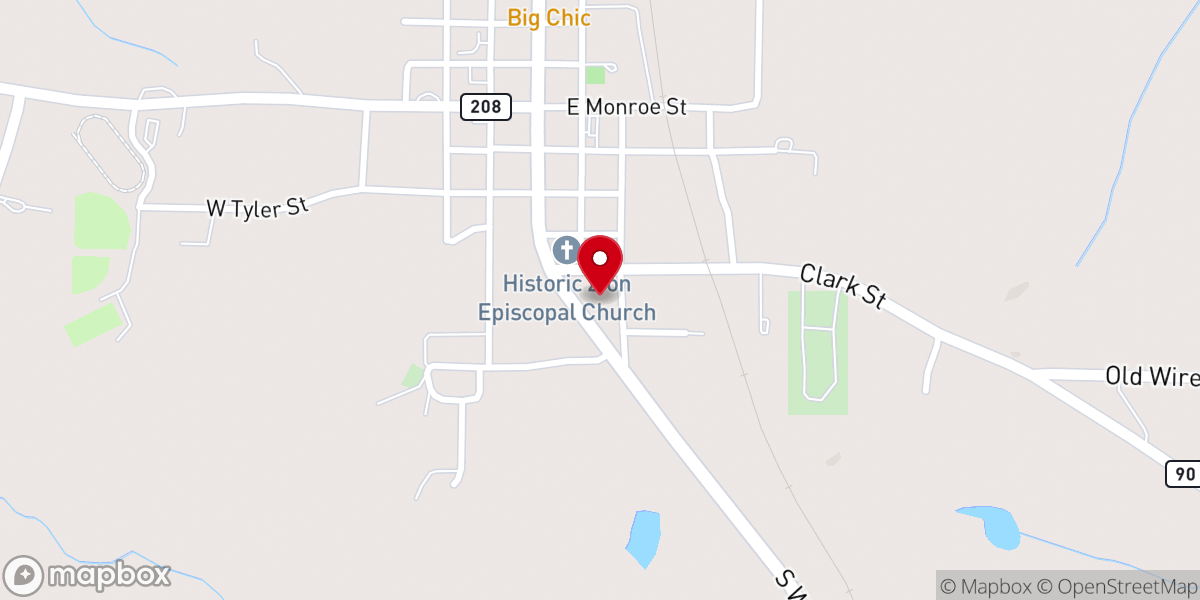 Map showing location of Talbotton United Methodist Church