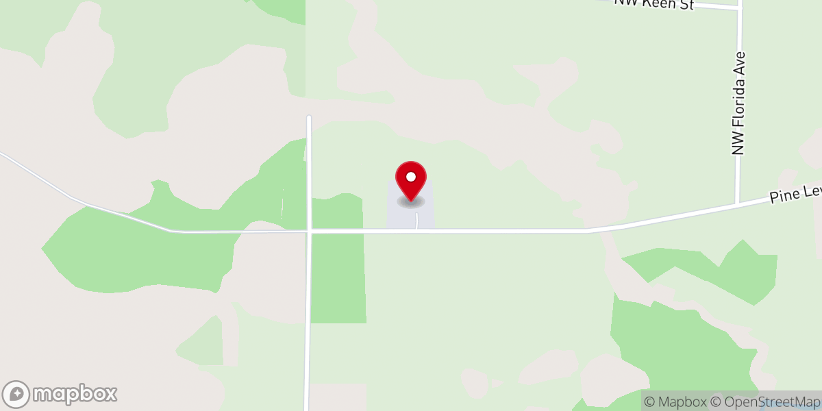 Map showing location of Pine Level Church