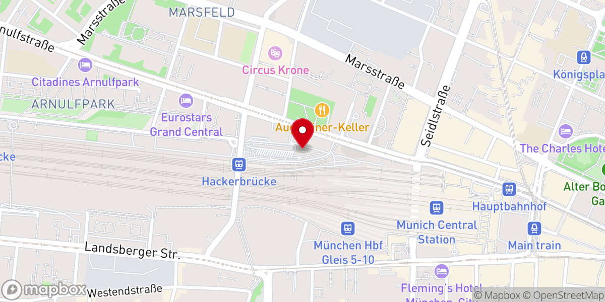 Map showing location of ICF München