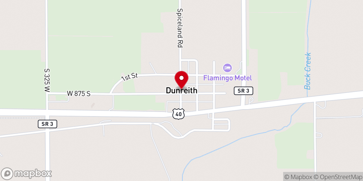 Map showing location of Dunreith