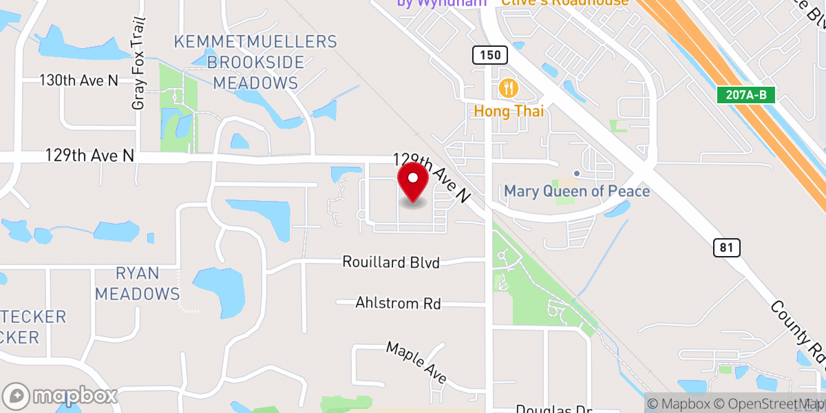 Map showing location of Word of Peace Lutheran Church
