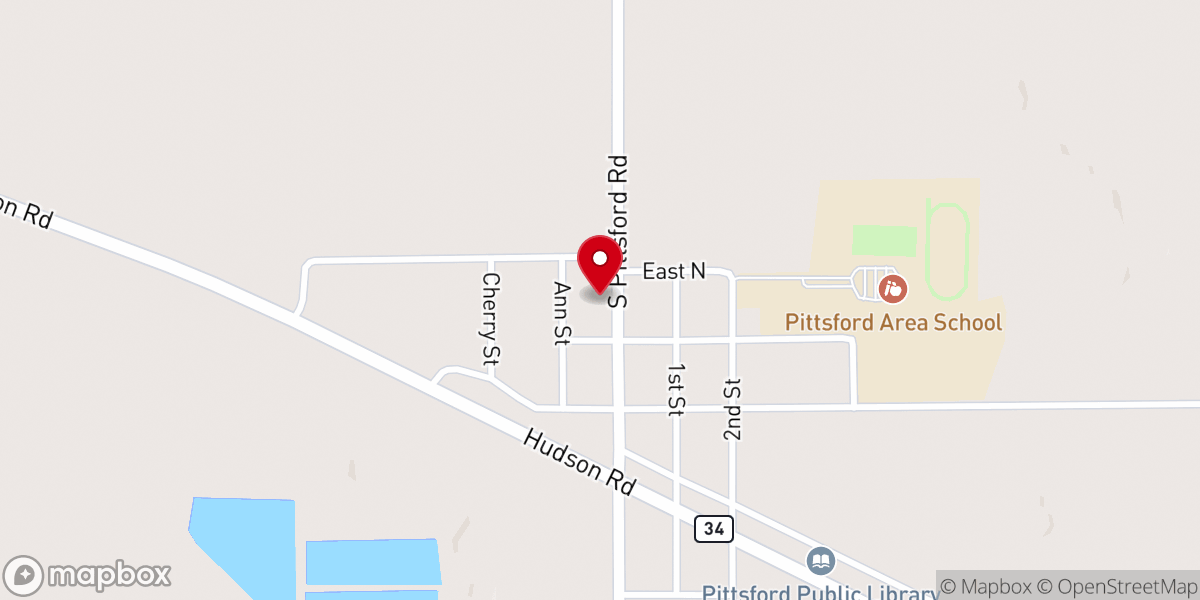 Map showing location of Pittsford First Congregational Church