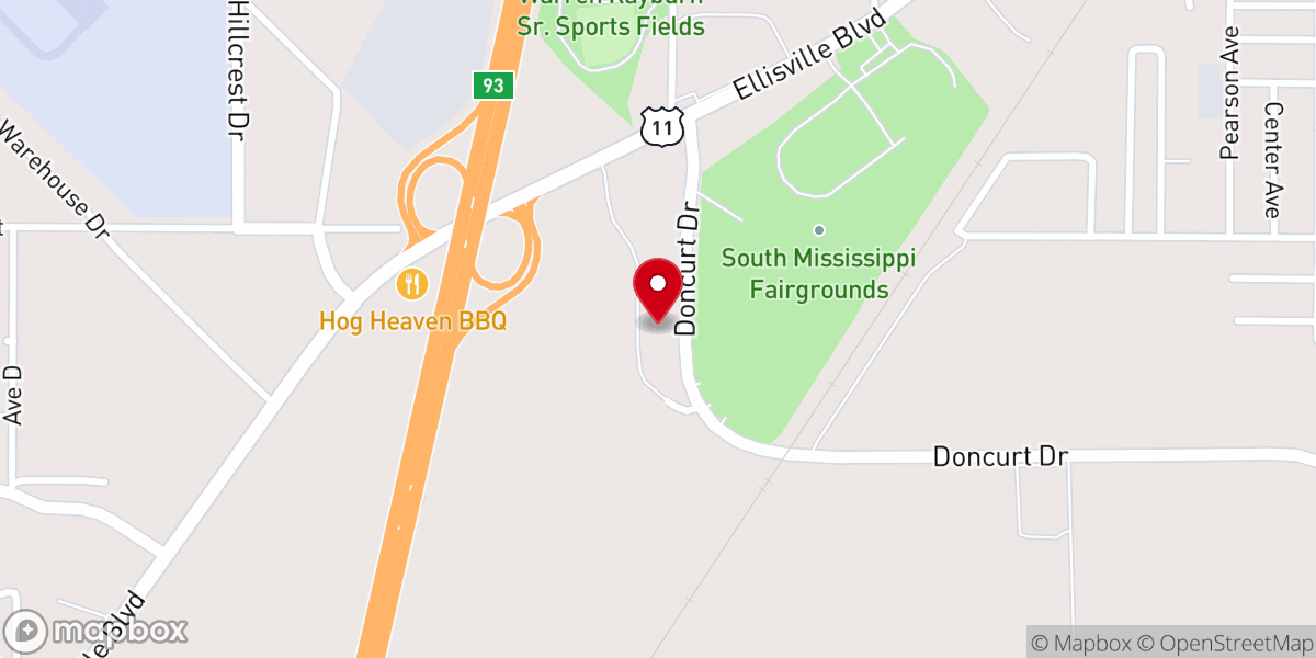 Map showing location of Mision Cristiana Elim