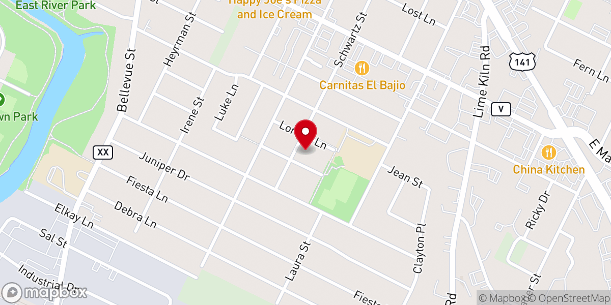 Map showing location of Peace United Methodist Church