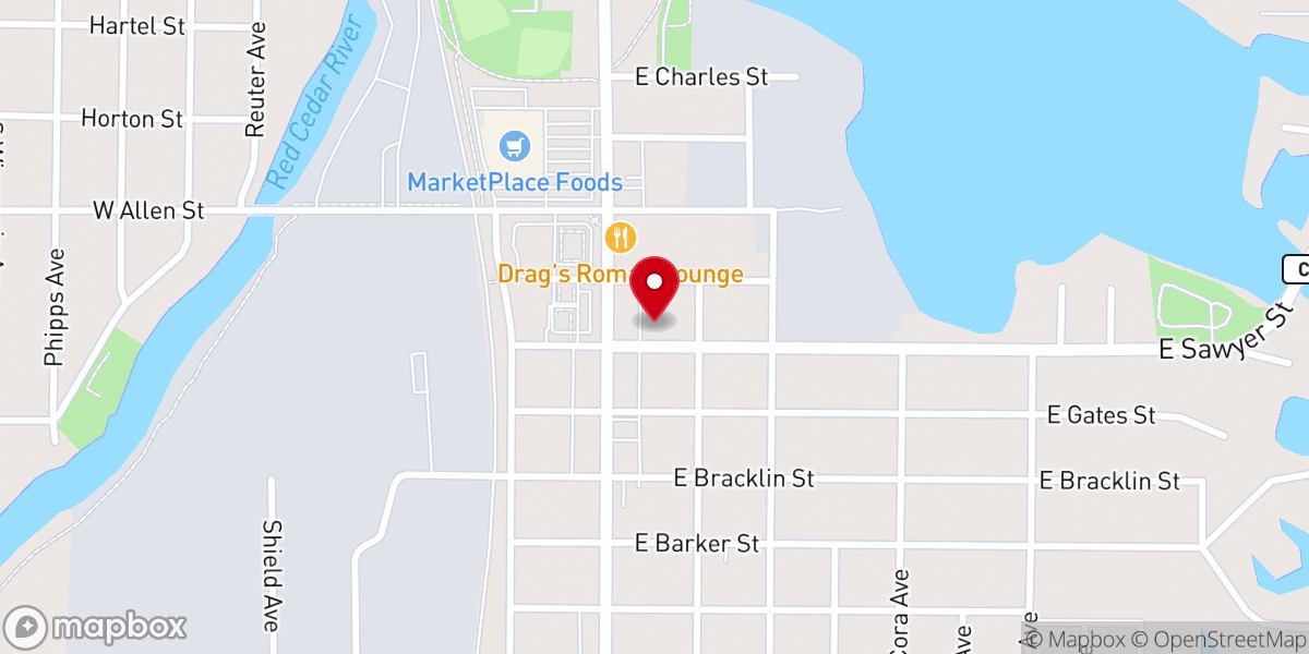 Map showing location of First Lutheran Church