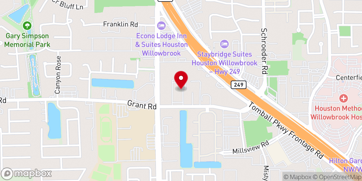 Map showing location of Cy-Fair Christian Church