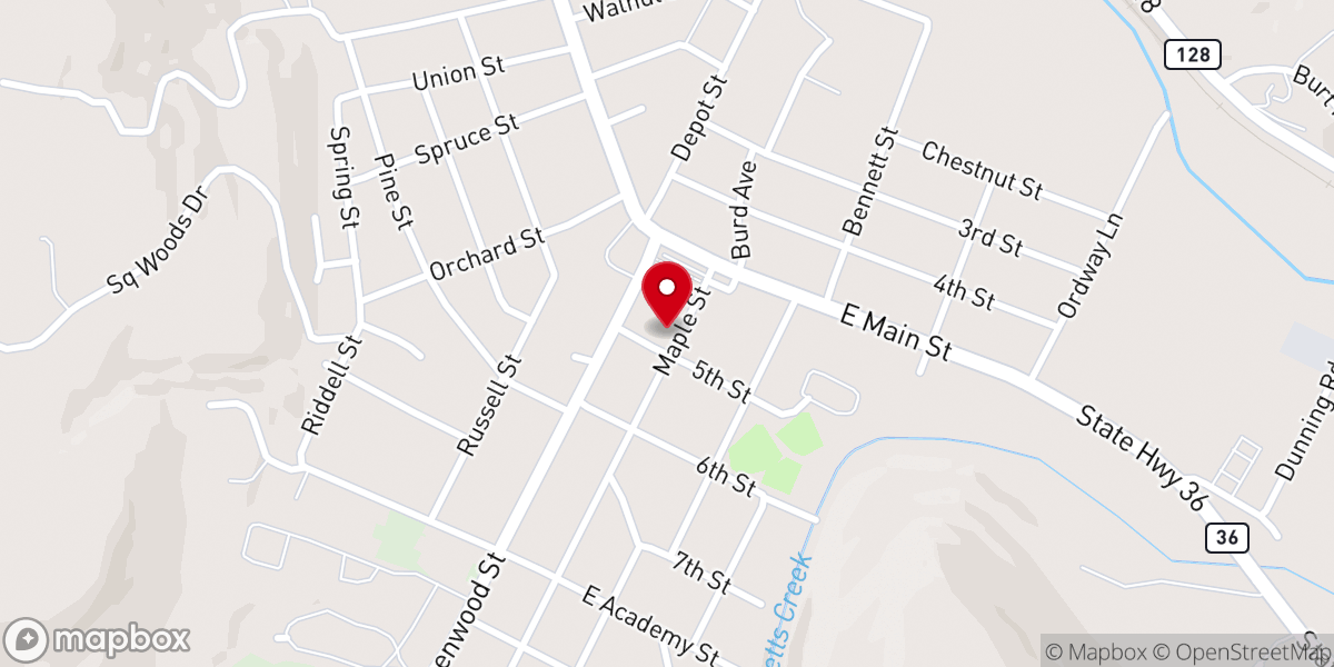 Map showing location of Faith Independent Baptist Church