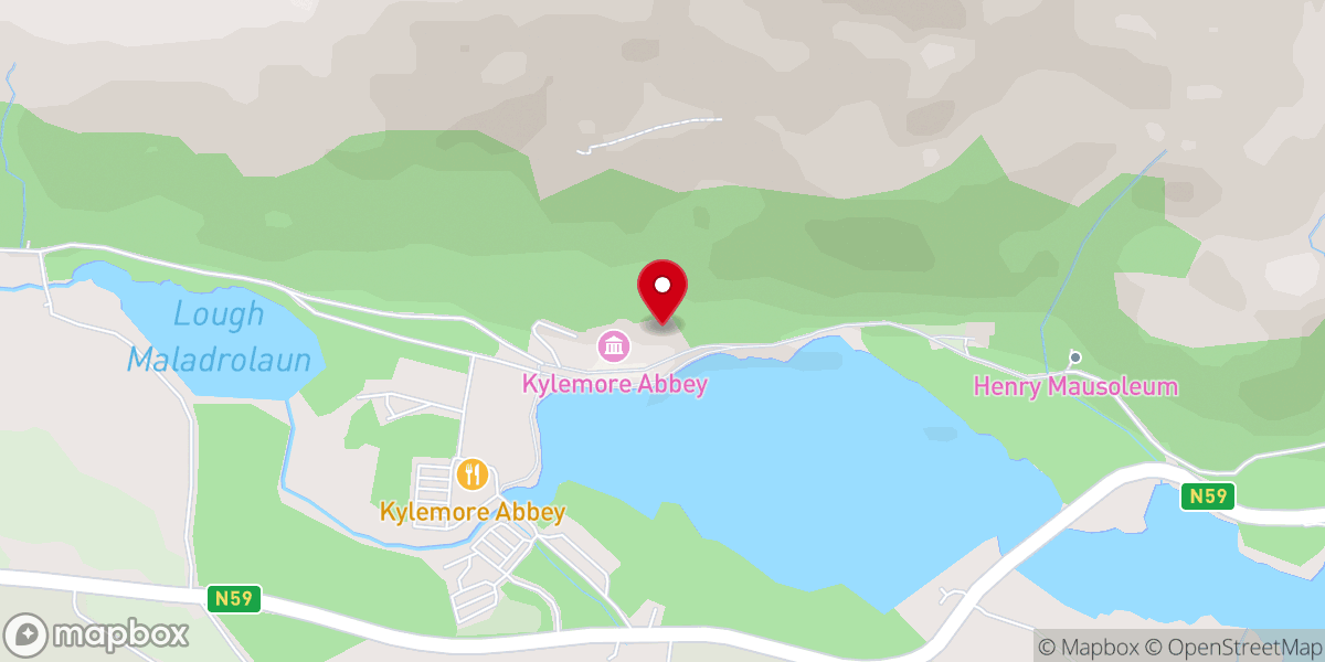 Map showing location of Notre Dame Kylemore Abbey Global Centre